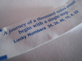 A journey of a thousand miles must begin with a single step.