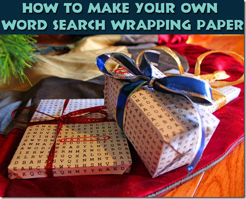 DIY Word Search Wrapping Paper