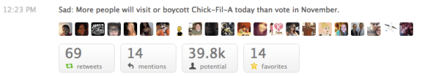 WadeOnTweets Chick-fil-A tweet metrics