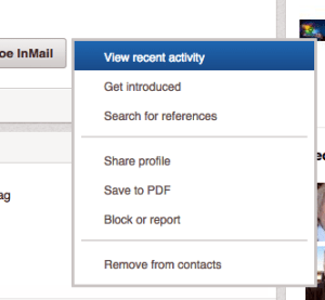 LinkedIn - view recent activity